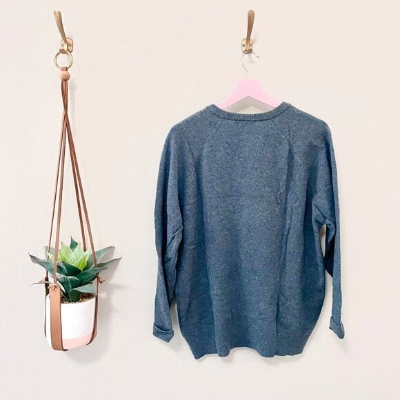 Lambs Wool The Edinburgh Woollen Mill Blue Sweater Size 44 - Picture 4 of 5